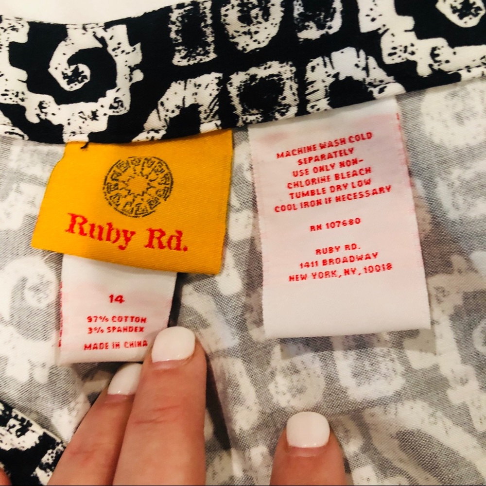 Ruby Rd Set Black & White Jacket & Pants - image 3